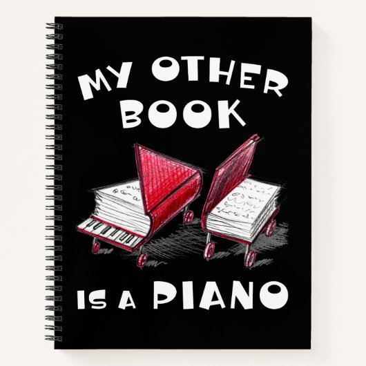 手描き本 – ピアノインスパイアデザイン ノートブック (正面)
