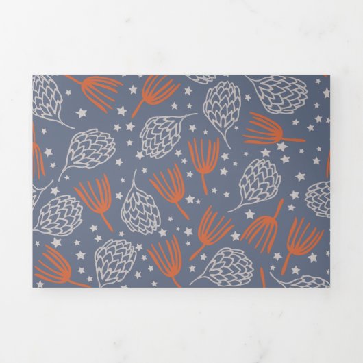 手描き松の円錐と枝 三つ折りクリスマスカード (カバー)