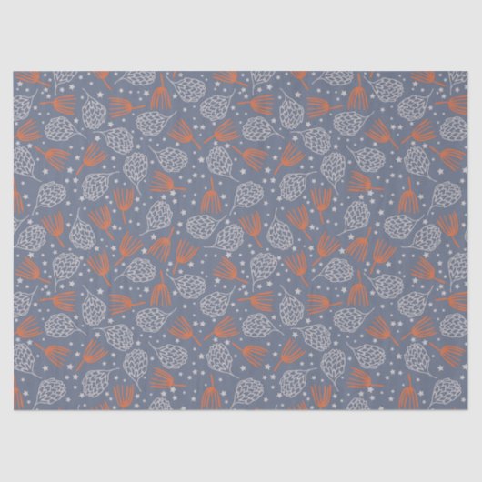 手描き松の円錐と枝 薄葉紙 (正面)