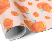 手描き桃のパターン ラッピングペーパー (ロールコーナー)
