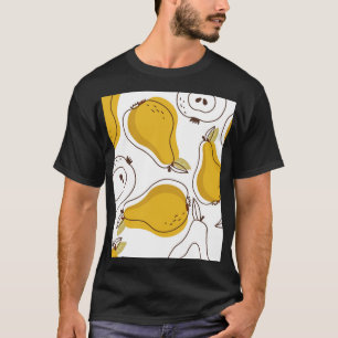 手描き梨の装飾壁紙 Tシャツ
