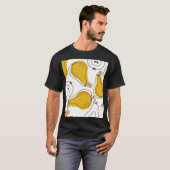 手描き梨の装飾壁紙 Tシャツ (正面フル)
