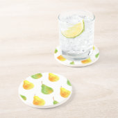 手描き梨、水彩食品写真 コースター (側面)