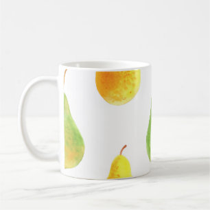手描き梨、水彩食品写真 コーヒーマグカップ
