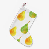 手描き梨、水彩食品写真 スモールクリスマスストッキング (正面 (吊り時))
