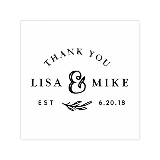 手描き植物学結婚式の引き出物ありがとう セルフインキングスタンプ (デザイン)