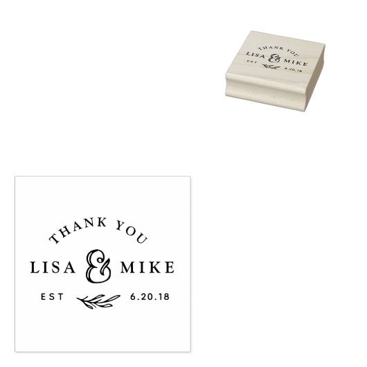 手描き植物学結婚式の引き出物ありがとう ラバースタンプ (押印)