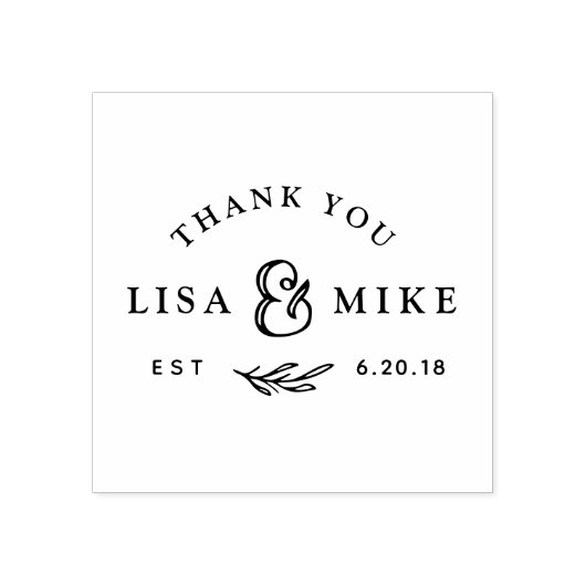 手描き植物学結婚式の引き出物ありがとう ラバースタンプ (インプリント)