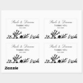 手描き植物学葉用 長方形シール (シート)