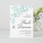 手描き植物学葉結婚式招待状 招待状 (スタンド正面)