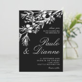 手描き植物学葉結婚式招待状 招待状 (スタンド正面)
