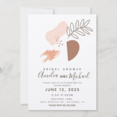 手描き植物形状望峰ブライダルシャワー 招待状 (正面)