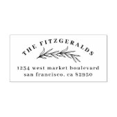 手描き植物枝ファミリー差出人住所 ラバースタンプ (インプリント)