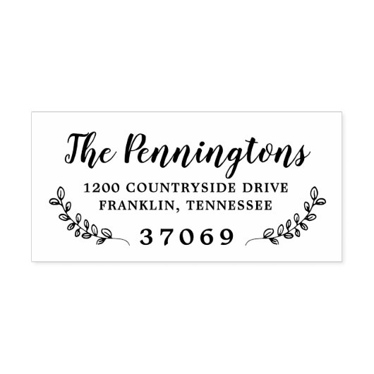 手描き植物枝葉 セルフインキングスタンプ (デザイン)