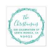 手描き植物科縁ど科差出人住所 セルフインキングスタンプ (デザイン)