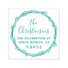 手描き植物科縁ど科差出人住所 セルフインキングスタンプ