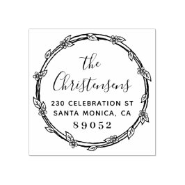 手描き植物科縁ど科差出人住所 ラバースタンプ