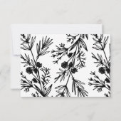 手描き植物葉披露宴カード 招待状 (裏面)