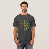 手描き民族平和サインHippie Bohemian Tシャツ (正面フル)