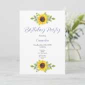 手描き水彩ひまわりスワッグ招待状 招待状 (スタンド正面)