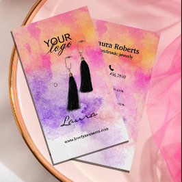 手描き水彩カラフルイヤリングディスプレイ 名刺