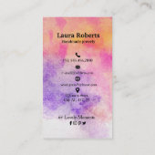 手描き水彩カラフルイヤリングディスプレイ 名刺 (裏面)