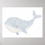 手描き水彩クジラの保育園アート ポスター (正面)