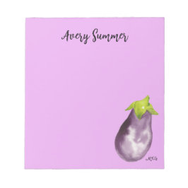 手描き水彩ナス明るい紫 ノートパッド