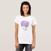 手描き水彩ラベンダー花モチーフ 最高のママ Tシャツ (正面フル)