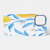 手描き水彩レモンパターン iPhoneケース (裏面横)