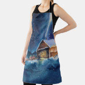 手描き水彩冬景 エプロン (インサイチュ)