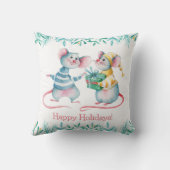 手描き水彩可愛いネズミ クッション (裏面)