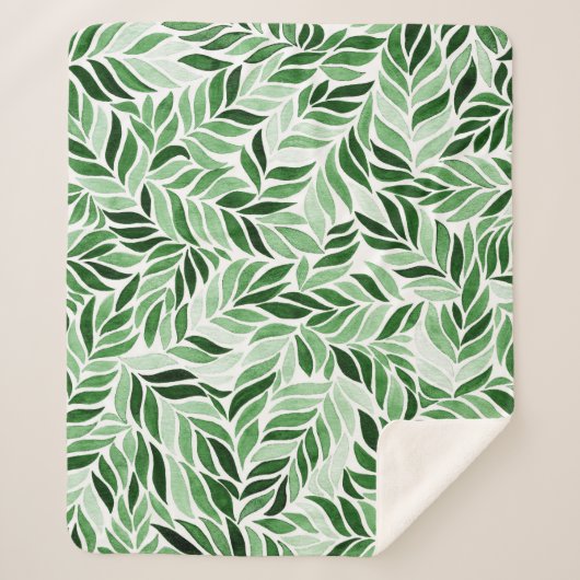 手描き水彩抽象芸術継ぎ目パターン シェルパブランケット (正面)