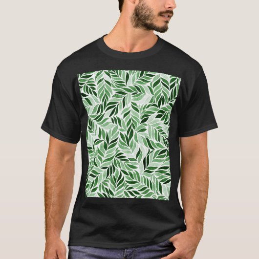 手描き水彩抽象芸術継ぎ目パターン Tシャツ (正面)