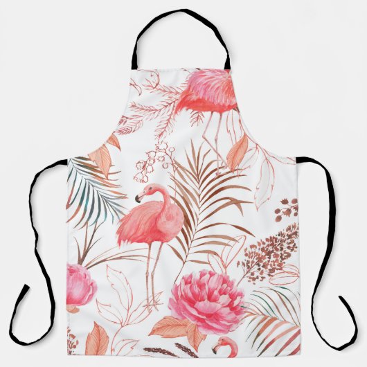 手描き水彩継ぎ目無し模様（ピンクf） エプロン (正面)