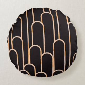 手描き水彩継ぎ目無し模様、幾何学模様 ラウンドクッション