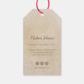 手描き水彩花模様のテクスチャーペーパー ギフトタグ (裏面)