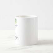 手描き水彩花模様 ママ 祖母 紫 コーヒーマグカップ (中央)