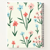 手描き水彩花螺旋手帳 ノートブック (裏面)