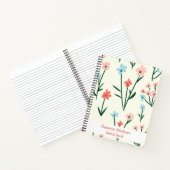 手描き水彩花螺旋手帳 ノートブック (内部)