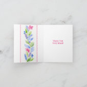 手描き水彩花THANK YOUグリーティング サンキューカード (内部)