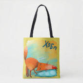 手描き水彩 かわいいキツネ トートバッグ (正面)