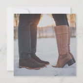 手描き水彩 葉のグリーン Save the Date 写真 カード (裏面)