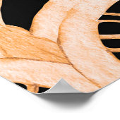 手描き水色のシームレスなパターンと金ゴールドi ポスター (角)