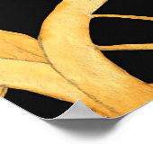 手描き水色のシームレスなパターンと金ゴールドi ポスター (角)