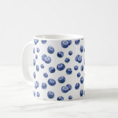 手描き水色シームレス繰り返しパターンwi コーヒーマグカップ (正面左)