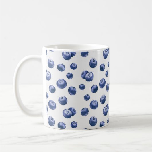 手描き水色シームレス繰り返しパターンwi コーヒーマグカップ (左)
