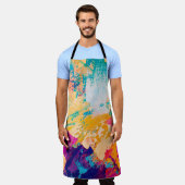 手描き油絵。抽象芸術アートの背景  エプロン (着用した状態)