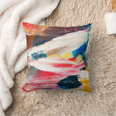 手描き油絵。抽象芸術アートの背景  クッション (ブランケット)