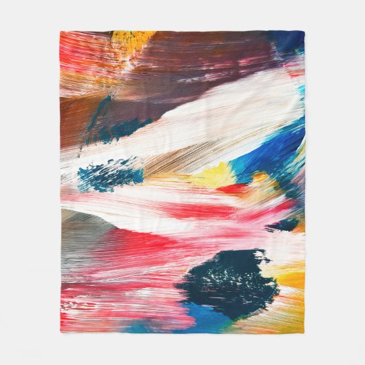 手描き油絵。抽象芸術アートの背景  フリースブランケット (正面)